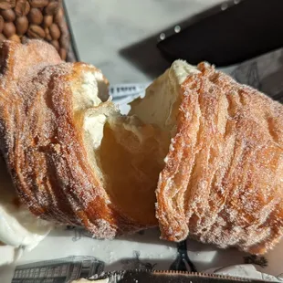 Inside the lemon meringue cruffin