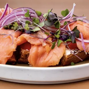 Nova Lox Toast. Ginormous generous portion for $16. Tasty,
