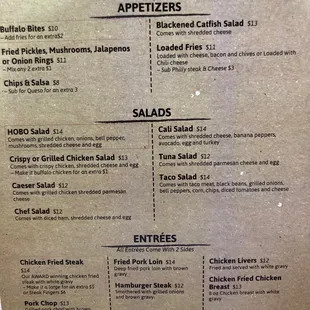 Latest menu