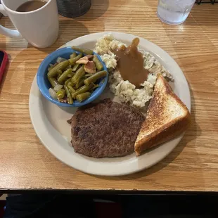 Hamburger Patty with sides