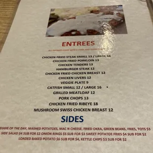 crepes, menu