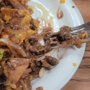 Beef was so small it wasn&apos;t worth the price. There was probably half a chicken breast in here for a botana for 2!