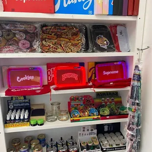 Rolling trays, ashtrays, jars, incense