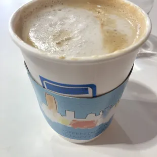 Junction Coffee:  Coffee Cup &amp; View of Bourbon Barreled Maple Latté (15 Oct 2021)
