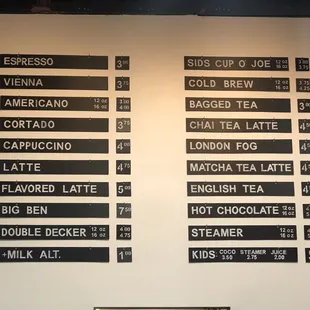 Junction Coffee:  Menu (15 Oct 2021)