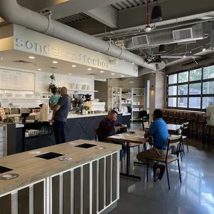 the interior of a cafe