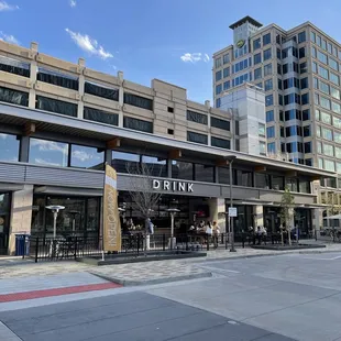 Outside view with seats outside the bar. Eat any of your orders outside on a nice day.