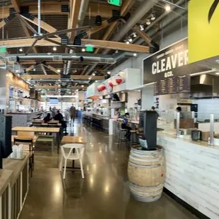 Panoramic view of the food hall