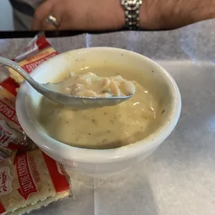 Clam chowder soup