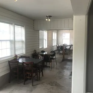 Painted the raw wood to help brighten up the place