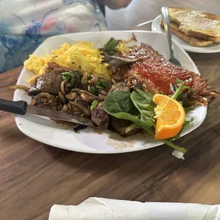 Steak tips and eggs and hashbrowns so delicious great portions