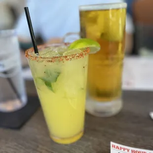 Spicy margarita and beer