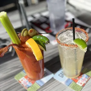 Bloody Mary and Skinny Margarita