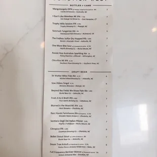 menu