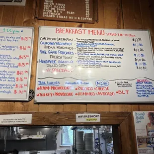 Breakfast menu