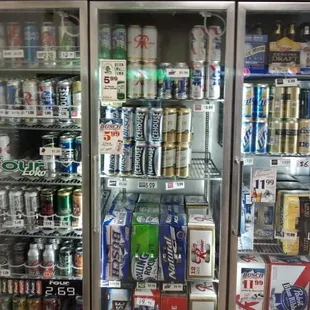 a refrigerator full of beer