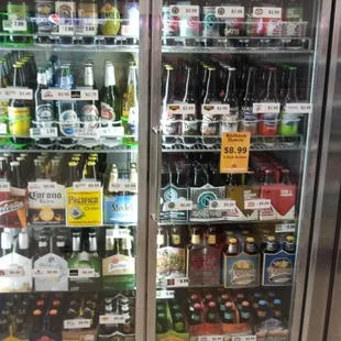 a refrigerator full of beer