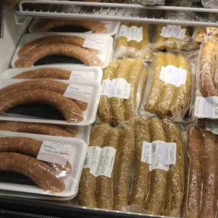 a variety of sausages