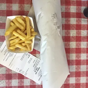 Wiener Sandwich, large, (my favorite) with order of fries.
