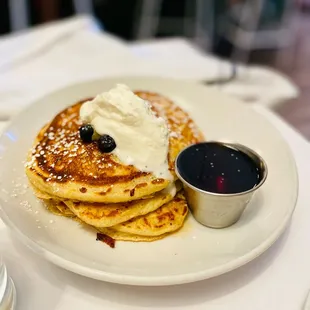 Lemon buttermilk pancakes with blueberries - exceptional