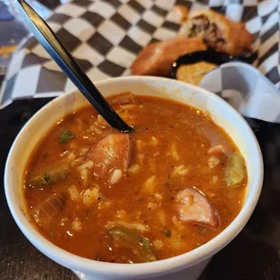 Bowl size gumbo! Go with the bowl size. The cup size will leave you wanting more.