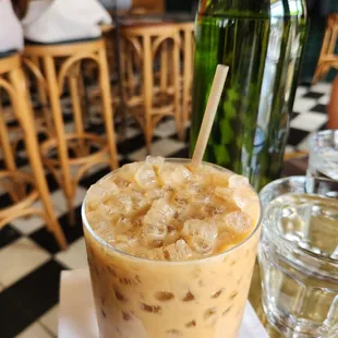 Iced Vanilla Cinnamon Latte with oat milk