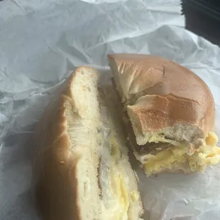 Sausage egg and cheese bagel