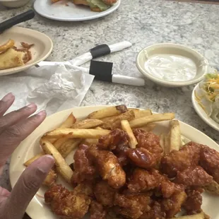 Boneless chicken dinner. This was the half and I wasn't able to finish it. So, so good.