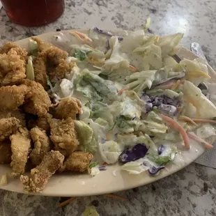 Half order boneless chicken and salad with ranch