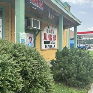 the front of the building