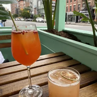 Happy Hour! On the left I got tequila, guava purée, grapefruit liqueur, and lime!