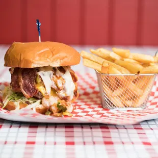 Kahuna burger with fries.