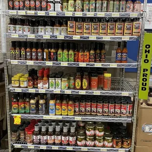a variety of sauces and condiments