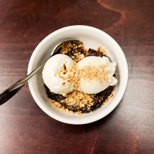 Black sticky rice with coconut ice cream