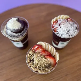 Açaí Bowls with different optional toppings