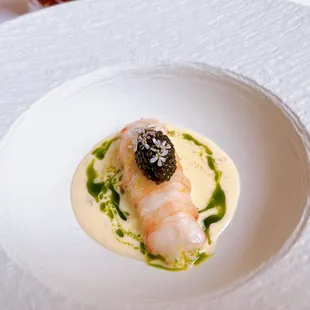 langoustine with caviar - extremely tender and fresh. Melted in my mouth