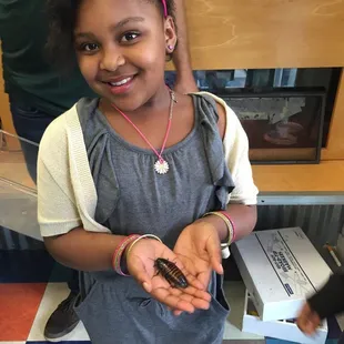 My daughter and a cockroach