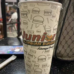 a cup of coffee on a table