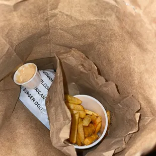 Burger and fries