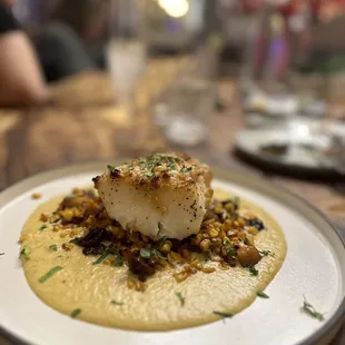 The sea bass dinner my fiancé had is our usual favorite