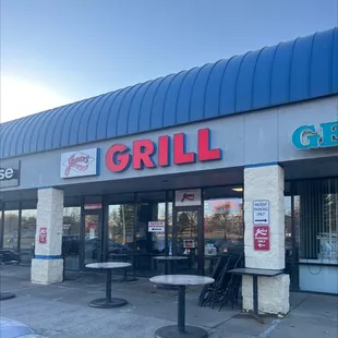 the front of the restaurant