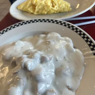 #8:  Biscuits and Gravy with scrambled eggs