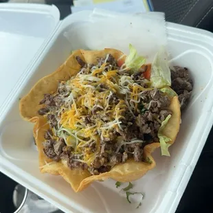 Taco Salad Bowl with Steak.