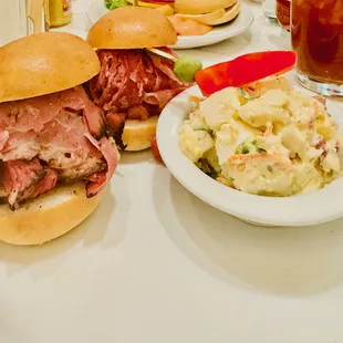 Pastrami &amp; Corned Beef Combo with potato salad