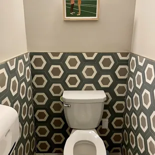 Another shot of the clean unisex restroom upstairs!