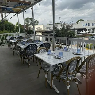 Look at this upstairs outdoors seating.