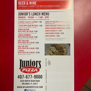 Lunch Menu