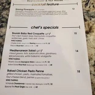 menu