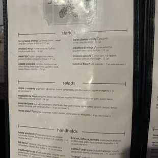 menu