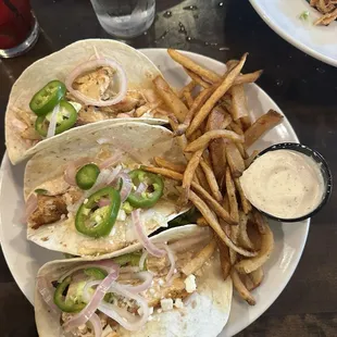 Cauliflower Tacos with blackened chicken